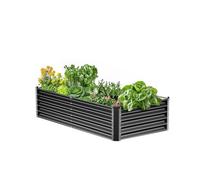 VEVOR Jardinière Lit de Jardin Surélevé Potager Métal Galvanisé 1800x900x600 mm Gris foncé