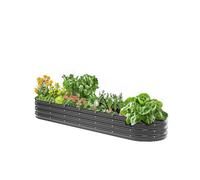 VEVOR Jardinière Lit de Jardin Surélevé Potager Métal Galvanisé 2390x600x270 mm