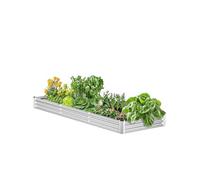 VEVOR Jardinière 3605x1205x285 mm Lit de Jardin Surélevé Métal Galvanisé Bac de Plantation avec Fond Ouvert, pour Cultiver Fleurs Herbes Plantes Succulentes dans Jardin Terrasse Patio Balcon, Argent