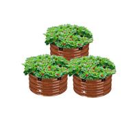 VEVOR Jardinière Lit de Jardin Surélevé Potager Métal Grain de Bois 590x265 mm