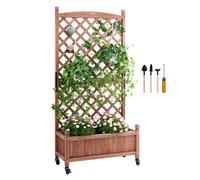 VEVOR Jardinière avec treillis 75 x 33 x 156 cm Jardinière avec treillis Sapin surélevé Capacité de charge du cadre individuel 50 kg Parterre de jardin Parterre de fleurs pour décoration de cour Végét