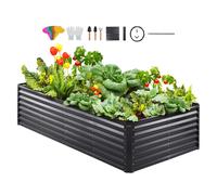 VEVOR Jardinière Lit de Jardin Surélevé Potager Métal Galvanisé 240x120x60 cm