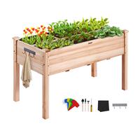 VEVOR Jardinière 120x58x76 cm Lit de Jardin Surélevé en Bois de Sapin Bac de Plantation avec Pieds pour Cultiver Fleurs Végétaux Herbes Plantes Grasses dans Jardin Terrasse Patio Balcon Couleur Bois