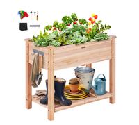 Vevor Jardinière Surélevée Lit De Jardin Potager En Bois De Sapin 86x46x76 Cm Multicolore