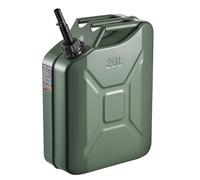 VEVOR Jerrican Essence Métal 20 L Bidon Essence Débit Maximal 6 L/min Réservoir de Carburant Portable Résistant pour Véhicules, Tracteurs, Tondeuse à Gazon, avec Bec Verseur, Poignée Confortable, Vert