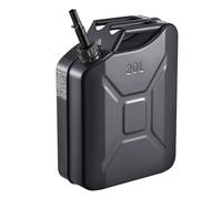 VEVOR Jerrican Essence Métal 20 L Bidon Essence Débit Maximal 6 L/min Réservoir de Carburant Portable Résistant pour Véhicules, Tracteurs, Tondeuse à Gazon, avec Bec Verseur, Poignée Confortable, Noir