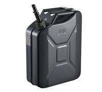 VEVOR Jerrican Essence Métal 20 L Bidon Essence Débit Maximal 6 L/min Réservoir de Carburant Portable Résistant pour Véhicules, Tracteurs, Tondeuse à Gazon, avec Bec Verseur, Poignée Confortable, Noir