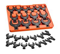 VEVOR Jeu 14 Clés à Patte d'Oie Entraînement 1/2'' SAE 1-1/16'' à 2 ourche en Acier Allié 40Cr, Plateau de Rangement, Double Marquage sur Clés et Plateau, pour Entretien et Réparation Auto