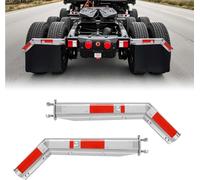 VEVOR Jeu de 1 paire de supports d'ailes à ressort en acier inoxydable avec espacement des boulons de 63,5 mm pour semi-remorques, robustes et avec bandes réfléchissantes, argenté