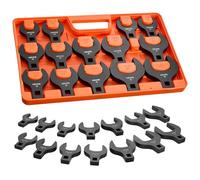 VEVOR Jeu de 14 Clés à Patte d'Oie Entraînement 1/2" Métriques 27 à 50 mm ourche en Acier Allié 40Cr, Plateau de Rangement, Double Marquage sur Clés et Plateau, pour Entretien Réparation Auto