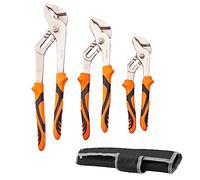 VEVOR Jeu de 3 Pinces Serrage Rapide Pince Multiprise Réglable en Acier 215/260/320 mm Ouverture des Mâchoires 34-50 mm avec Sac à Outils pour l'Installation Pompe à Eau Huile Réparation Domestique