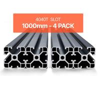 VEVOR Profilés d'Extrusion en Aluminium 4040, Lot de 4, Rail Linéaire Anodisé Norme Européen Rainure en T 1000 mm, Haute Résistance, pour Imprimante 3D, Machine Bricolage CNC, Gravure au Laser, Noir