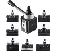 VEVOR Jeu de 8 porte-outils à changement rapide pour petits tours et tours à métaux d'un diamètre de tournage de 6 à 12 pouces, en acier durable