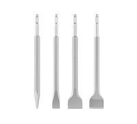 VEVOR Jeu de Burins SDS Plus, 4 Pièces, Accessoires Compatible avec Marteau Perforateur, 1 Pointu, 1 Bêche Coudé et 2 Burins Plats, en Acier Allié 40Cr Trempé, pour Carrelage, Béton, Pierre, Brique