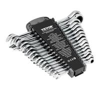 VEVOR Jeu de clés mixtes 16 pièces métriques 8-24 mm Clés à cliquet Acier Cr-V avec support