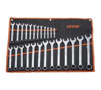 VEVOR Jeu de Clés Mixtes 25 Pièces Métriques 6-32 mm avec Pochette Enroulable