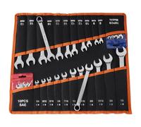 VEVOR Jeu de Clés Mixtes 42PCs, Clé Polygonale à Fourche SAE et Métrique, pour Réparation Domestique et Automobile, Extrémité Œil 12 Pans et Plate, en Acier au Carbone, avec Trousse Enroulable