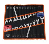 VEVOR Jeu de Clés Mixtes 42PCs, Clé Polygonale à Fourche SAE et Métrique, pour Réparation Domestique et Automobile, Extrémité Œil 12 Pans et Plate, en Acier au Carbone, avec Trousse Enroulable