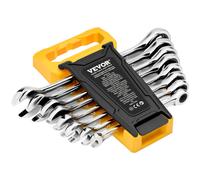VEVOR Jeu de clés mixtes 8 pièces métriques 8–19 mm acier Cr‑V avec support de rangement