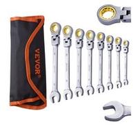 VEVOR Jeu de clés à cliquet tête flexible 8 pièces métriques 8-17 mm en acier Cr-V avec pochette