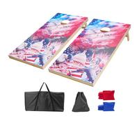 VEVOR Jeu de Cornhole 125,5x60 cm, Planche de Jeu de Poche Portable, Babette en Bois Massif, avec 8 Sacs de Haricots et Étui de Transport, pour Intérieur Extérieur Jardin Arrière-Cour Plage Camping