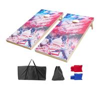 VEVOR Jeu de Cornhole 125,5x60 cm, Planche de Jeu de Poche Portable, Babette en Bois Massif, avec 8 Sacs de Haricots et Étui de Transport, pour Intérieur Extérieur Jardin Arrière-Cour Plage Camping