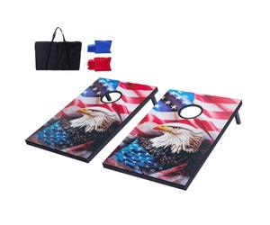 VEVOR Jeu de Cornhole 92 x 60 cm, Planche de Jeu de Poche Portable, Babette en Bois MDF, avec 8 Sacs de Haricots et Étui de Transport, pour Intérieur Extérieur Jardin Arrière-cour Plage Camping