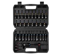 VEVOR Jeu de Douilles, 34 PCS, Tailles SAE et Métriques, Coffret de Douilles Magnétiques pour Visseuse, pour Auto Maison et Bricolage, avec Adaptateurs, Rallonge pour Embouts et Mallette de Transport