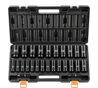 VEVOR Jeu de Douilles à Choc 1/2" 26 PCS Douille à Impact à 6 Pans avec Mallette