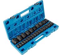 VEVOR Jeu de Douilles à Choc 1/2" 26PCs, 6 Pans en Acier Allié CR-V, Douilles à Impact Peu Profondes 10-36 mm, avec Mallette de Transport, pour Réparation Auto
