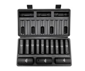 VEVOR Jeu de Douilles à Choc 1/2" Jeu de 13 Douilles à Impact 10-24 mm 6 Pans Acier Allié CR-V Repères de Taille Faciles à Lire HRC 42-48 Robuste avec Mallette de Rangement pour Réparation Automobile