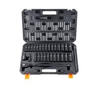 VEVOR Jeu de Douilles à Choc 1/2" Jeu de 26 Douilles à Impact avec Outil à Cliquet 6 Pans en Acier Allié CR-V HRC 42-48 Solide Repère de Taille Facile avec Mallette de Transport pour Réparation Auto