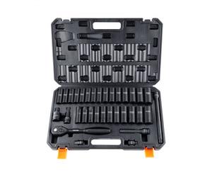 VEVOR Jeu de Douilles à Choc 1/2" Jeu de 26 Douilles à Impact avec Outil à Cliquet 6 Pans en Acier Allié CR-V HRC 42-48 Solide Repère de Taille Facile avec Mallette de Transport pour Réparation Auto