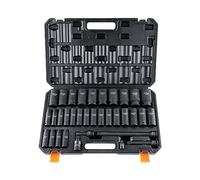 VEVOR Jeu de Douilles à Choc 1/2" Jeu de 29 Douilles à Impact Métriques 6 Pans en Acier Allié CR-Mo Dureté HRC 42-48 Solide Repère de Taille Facile avec Mallette de Transport pour Réparation Auto