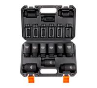 VEVOR Jeu de Douilles à Choc 1/2" Jeu de 9 Douilles à Impact Métriques 29-38 mm 6 Pans en Acier Allié CR-Mo Dureté HRC 42-48 Repère de Taille Facile avec Mallette de Transport pour Réparation Auto