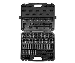 VEVOR Jeu de Douilles à Choc 9,5 mm Douilles à Impact Métriques et Impériales 6 Pans en Acier Allié CR-Mo Dureté HRC 42-48 Solide Repère de Taille Facile avec Mallette de Transport pour Réparation Aut