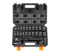 VEVOR Jeu de Douilles à Chocs 23PCs 20 Douilles 1/2" 6 Pans avec Outil à Cliquet