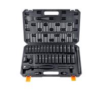 VEVOR Jeu de Douilles à Choc 1/2" Jeu de 26 Douilles à Impact avec Outil à Cliquet 6 Pans en Acier Allié CR-V HRC 42-48 Solide Repère de Taille Facile avec Mallette de Transport pour Réparation Auto
