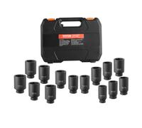 VEVOR Jeu de Douilles à Chocs Profondes pour Écrous d'Essieu 14PCs 1/2" Auto