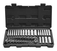 VEVOR Jeu de Douilles 46PCs à Entraînement de 6,4 mm, SAE et Métriques, Profondes et Standard, en Acier Allié CR-V Chromé, Kit d'Outils de Mécanicien avec Coffret, pour Réparation Automobile