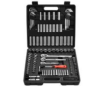 VEVOR Jeu de Douilles SAE et Métriques, Kit d'Outils de Mécanicien 149PCs, avec Clé à Cliquet à Entraînement de 9,5/6,4/12,7 mm, avec Embouts, Accessoires, Étui, Acier Allié CR-V, pour Réparation