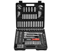 VEVOR Jeu de Douilles SAE et Métriques, Kit d'Outils de Mécanicien 149PCs, avec Clé à Cliquet à Entraînement de 9,5/6,4/12,7 mm, avec Embouts, Accessoires, Étui, Acier Allié CR-V, pour Réparation