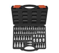 VEVOR Jeu de Douilles Torx et Torx Externes 60PCs, T6-T70, TT6-TT70, TP8-TP60, E4-E24, Entraînements 1/4, 3/8 et 1/2 po (6,35 mm, 9,5 mm, 12,7 mm), en Acier Allié S2 et Acier Cr-V, avec Coffret