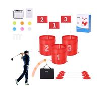 VEVOR Jeu de golf d'arrière-cour, parcours de golf à 3 trous, jeux d'entraînement au jeu de golf au seau, jeu de golf d'extérieur portable pour famille, adulte, enfant, pour pelouse, cour, parc, plage