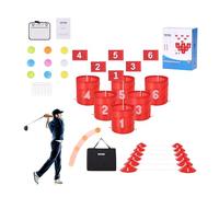 VEVOR Jeu de golf d'arrière-cour, parcours de golf à 6 trous, jeux d'entraînement au jeu de golf au seau, jeu de golf d'extérieur portable pour famille, adulte, enfant, pour pelouse, cour, parc, plage