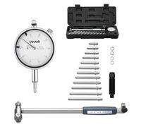 VEVOR Jeu de jauge d'alésage à cadran, précision 0,03 mm, plage d'alésage de 0 à 6,35 mm, indicateur de test à cadran et vérificateur de diamètre intérieur, avec tige, boîte de rangement et enclumes
