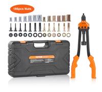 VEVOR Jeu de pinces à écrous à riveter Pince à écrous à sertir 410 mm, pince à rivets 13 jeux d'écrous & mandrins, outil pour écrous à riveter M3 M4 M5 M6 M8 M10 M12 Pince à riveter manuelle professio