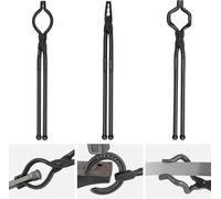 VEVOR Jeu de pinces à forger, V-Bit, Wolf, pince ZV 3 pcs. Pince de forgeage en acier au carbone, 461 x 68 x 18 mm / 458 x 38 x 19 mm / 463 x 78 x 52,3 mm, Pince de forgeage à manche prolongé