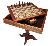 VEVOR Jeu d'Échecs Dames Backgammon 3 en 1, Échiquier en Bois de Haute Qualité de 44 x 67,5 cm, Table de Jeu Combo de Luxe, Cadeau Idéal Matériels pour Jeux de Société en Famille Fête Soirée Maison