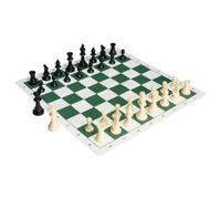 VEVOR Jeu d'Échecs de Tournoi, Échiquier Enroulable pour Débutant 50 cm, Ensemble d'Échec Pliable Portable en Silicone avec Pièces d'Échecs Lestées en Plastique Sac de Rangement, Cadeau pour Famille